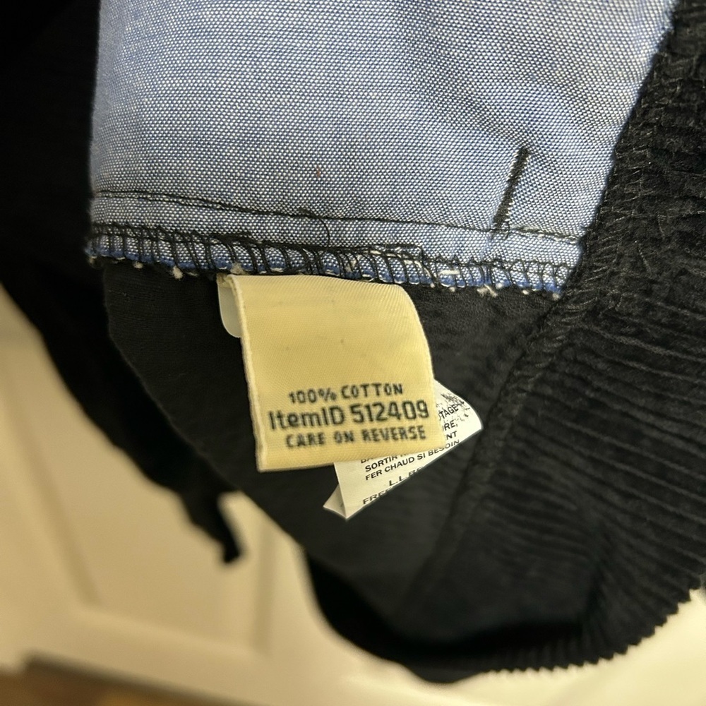 L.L. Bean Black comfort Corduroy relaxed Shirt long Sleeve - Picture 3 of 5